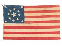 [FLAGS]. 13-star American flag with medallion pattern. Ca late 19th-early 20th century.