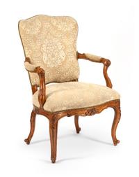 An Italian Fruitwood Armchair Height 43 inches. — 18TH CENTURY