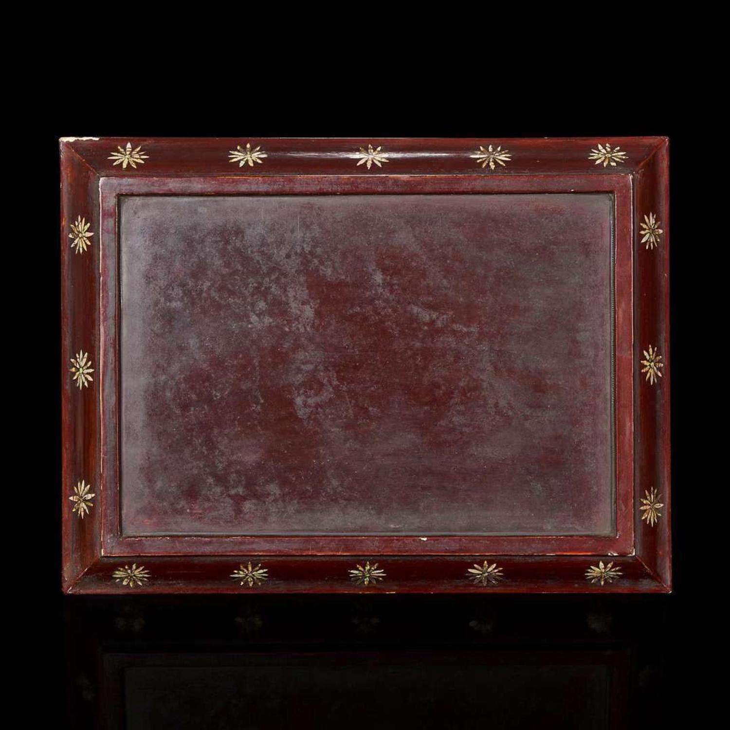 A mother of pearl-inlaid lacquer "Phoenix and Pine" tray 贝母镶嵌”凤栖梧桐“大漆托盘