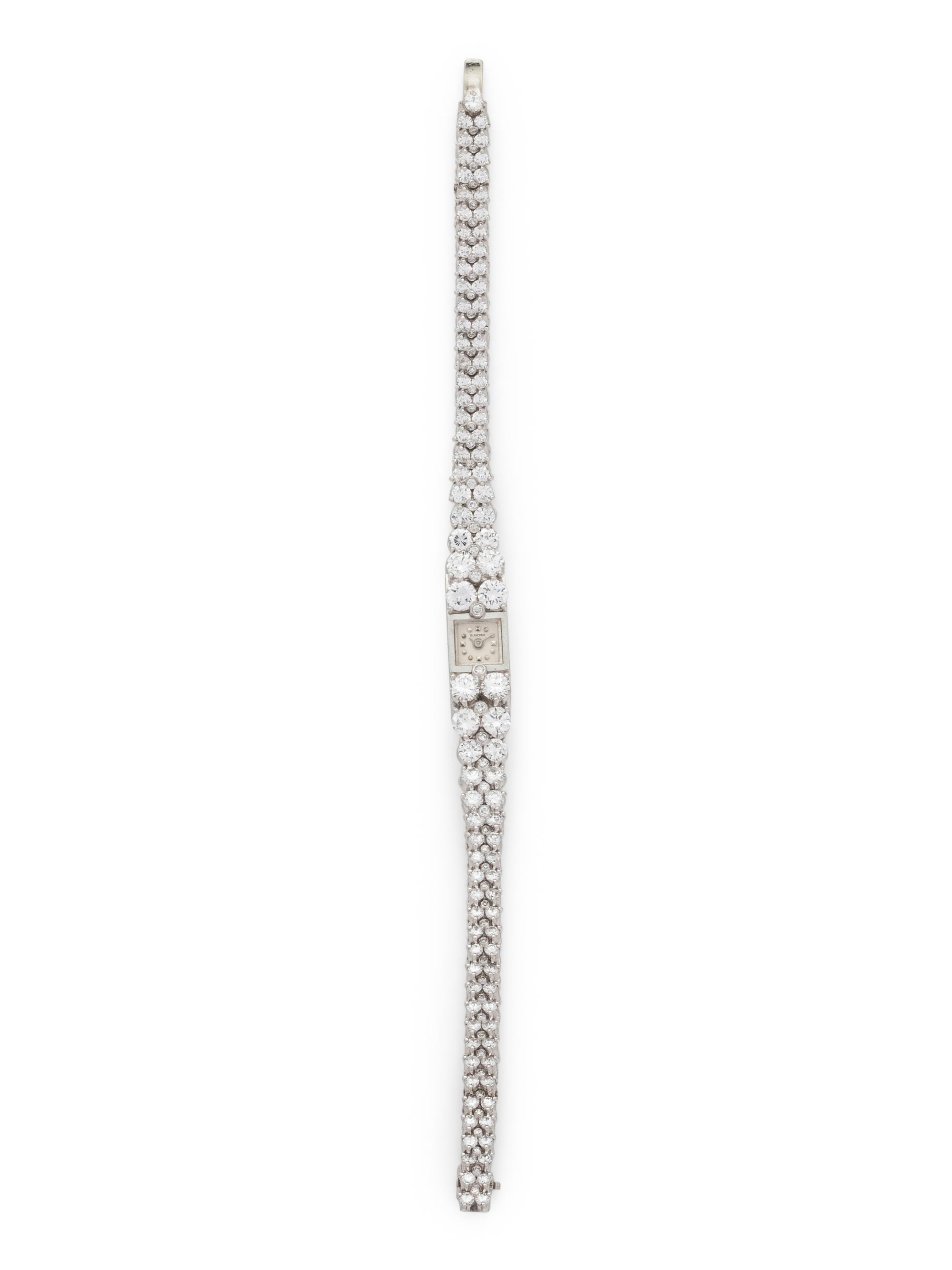 BLANCPAIN, VINTAGE, PLATINUM AND DIAMOND WRISTWATCH