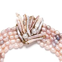 ANGELA PINTALDI, MULTISTRAND CULTURED PEARL AND DIAMOND NECKLACE
