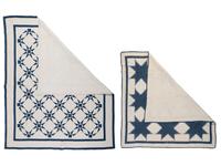Two Blue and White Pieced Quilts