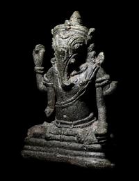 Two Khmer Bronze Figures of Ganesha