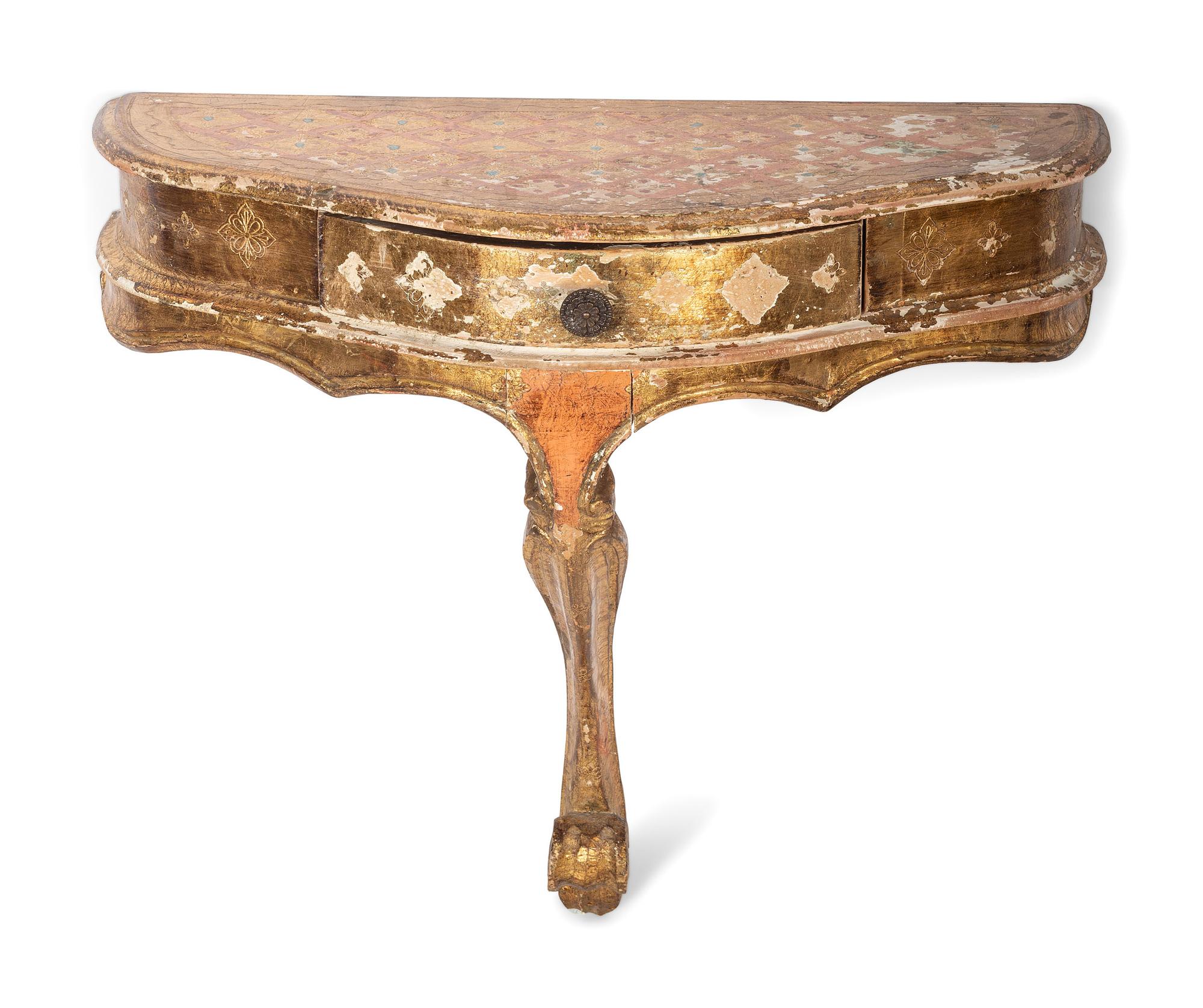 A Rococo Style Painted Console Shelf