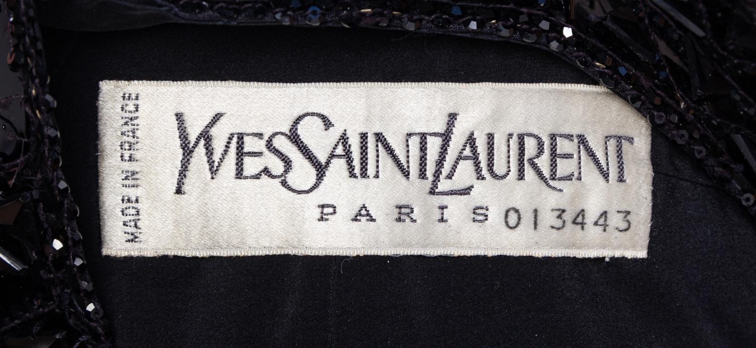 An Yves Saint Laurent Haute Couture Black Triangle Sequin Gown, No size.