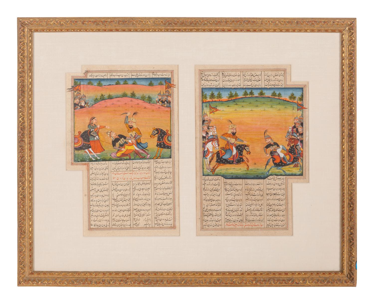 Three Indian Illustrated Manuscript Leaves