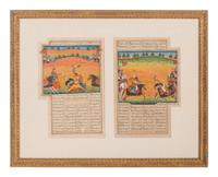 Three Indian Illustrated Manuscript Leaves