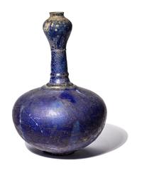 A Persian Blue-Glazed Bottle