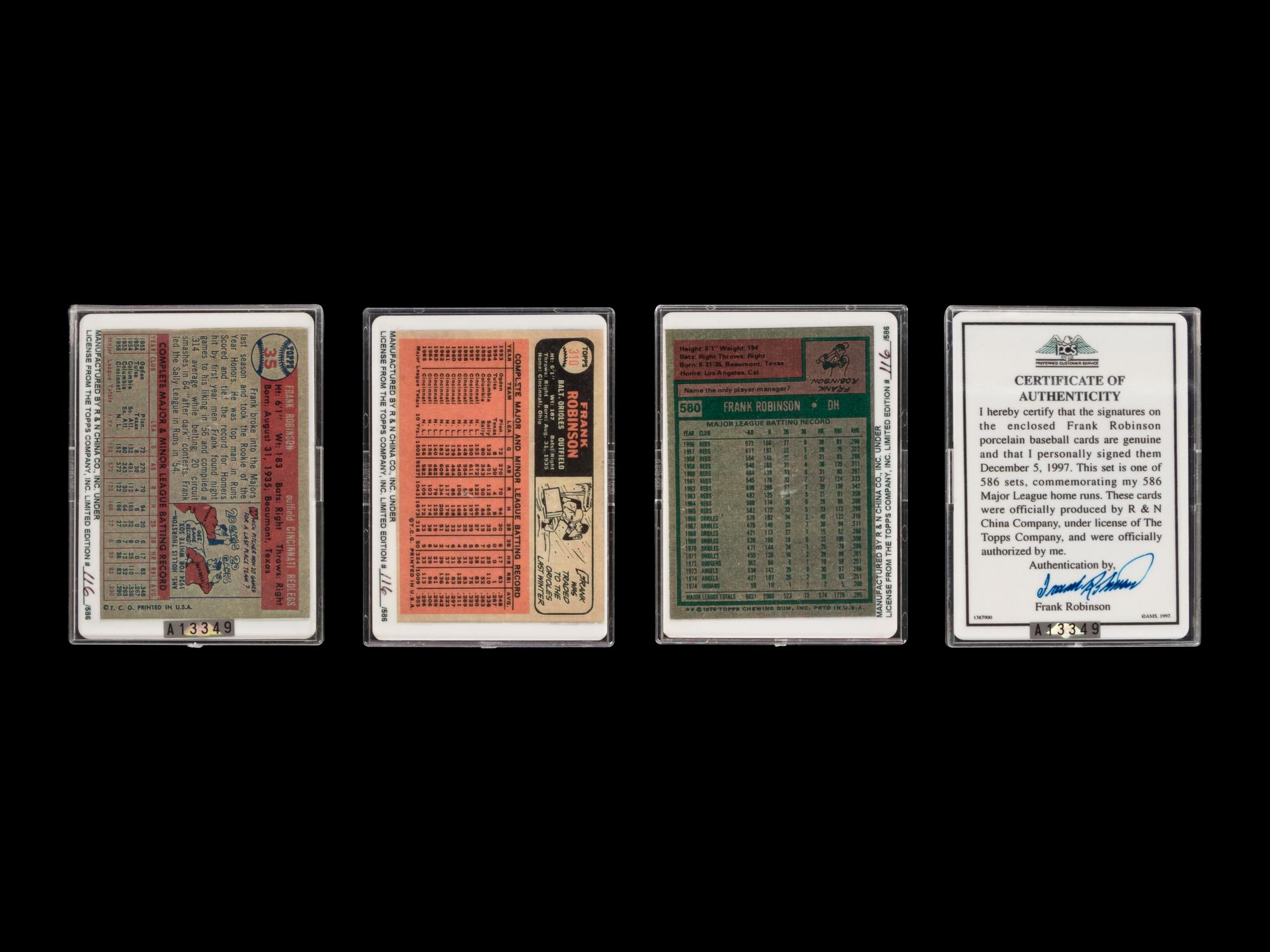 A Frank Robinson Signature Series Set of Signed Autograph Baseball Cards,