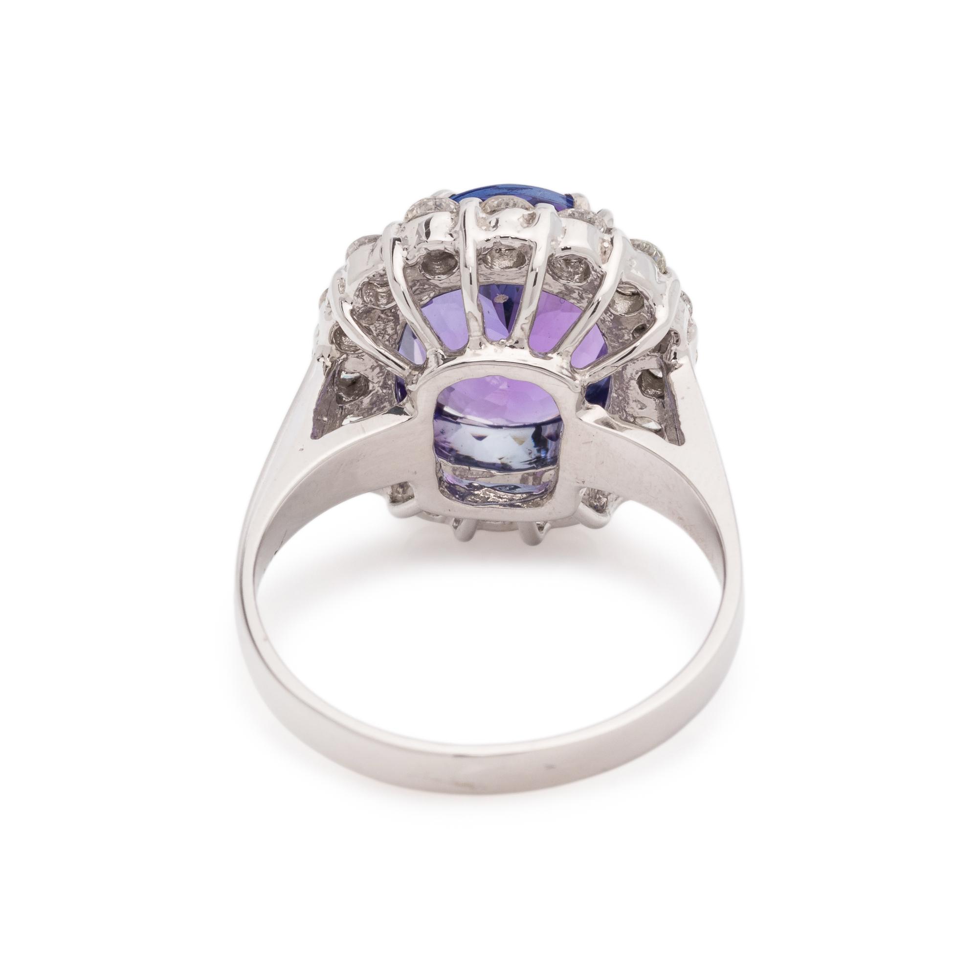 TANZANITE AND DIAMOND RING