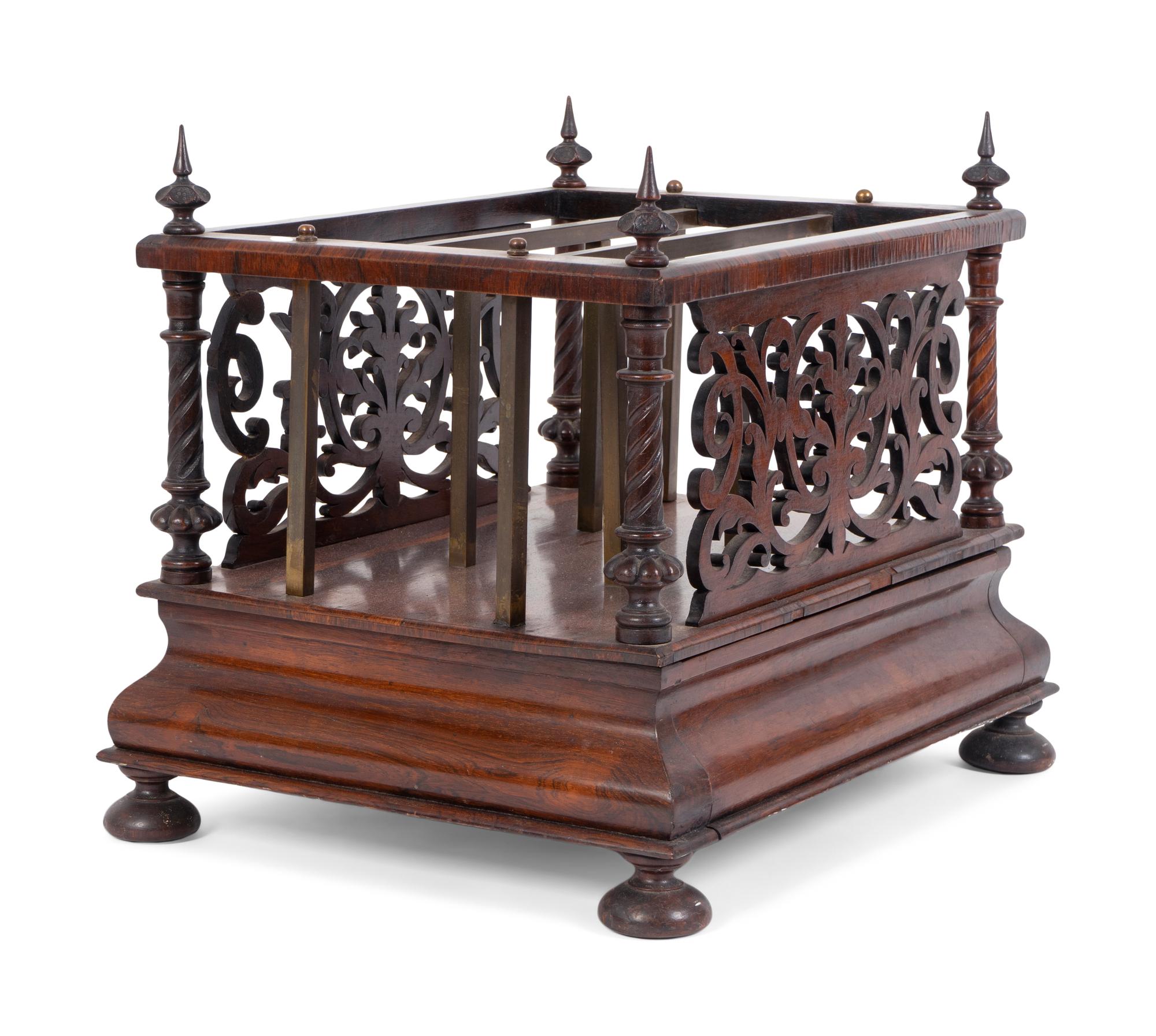 A Regency Fret Carved Rosewood Canterbury — 19TH CENTURY