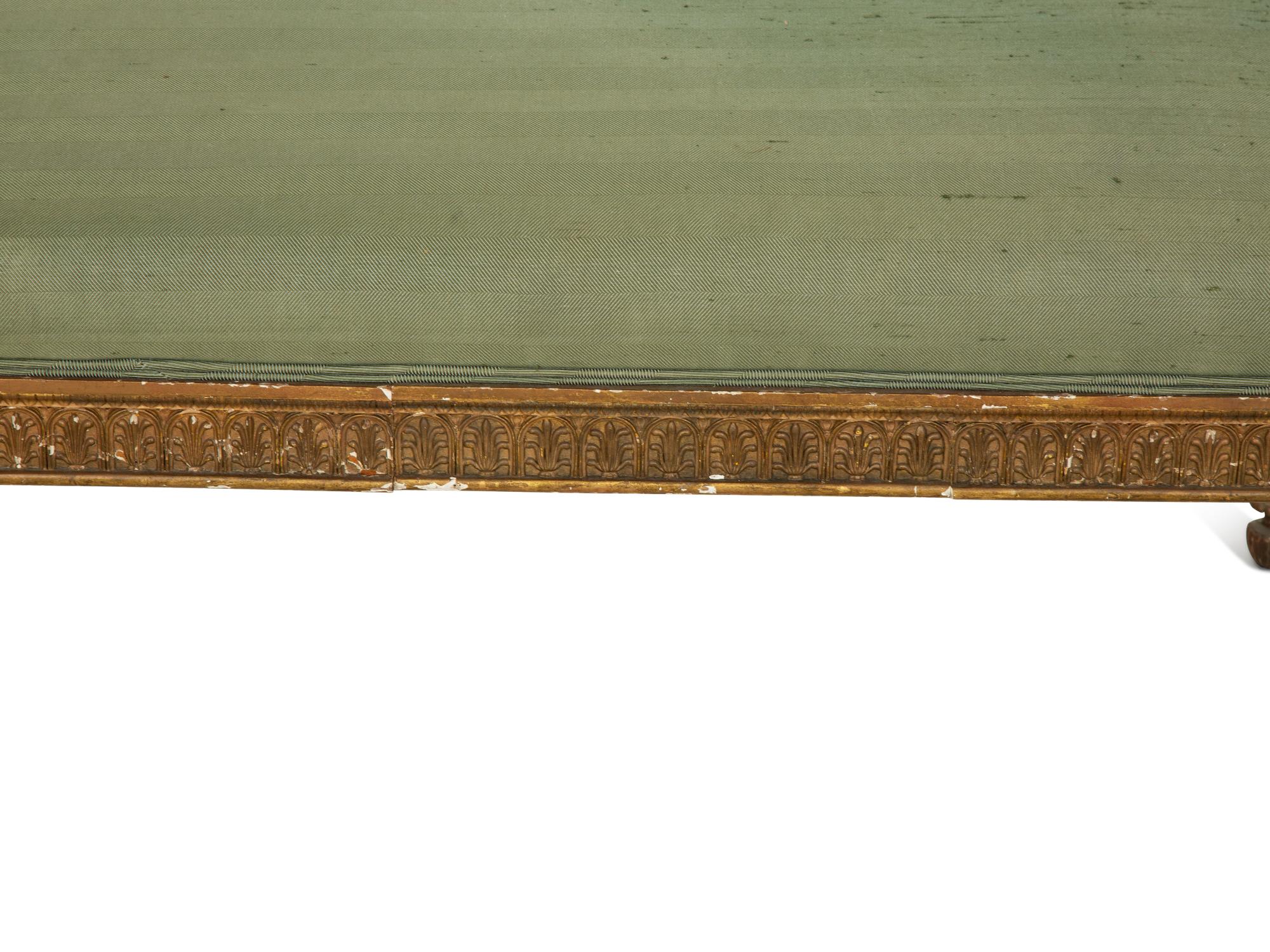 A Louis XVI Style Giltwood Bench with Upholstered Seat