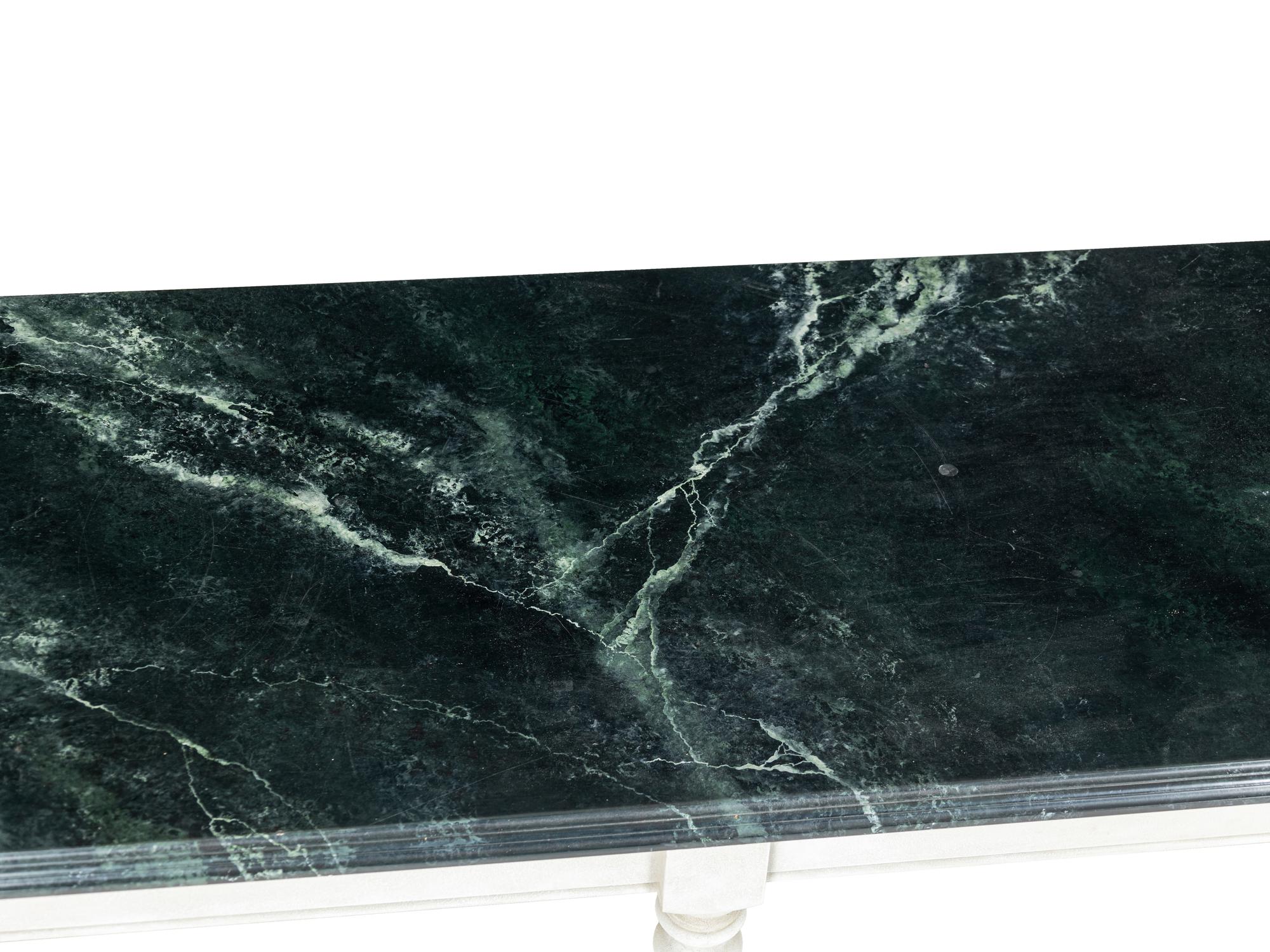 An Italian Baroque Style Painted Faux Marble-Top Console Table