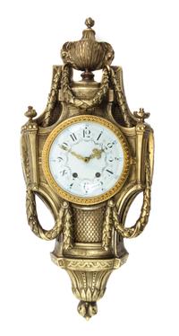 A Louis XVI Style Gilt Bronze Cartel Clock, Height 27 1/2 inches.