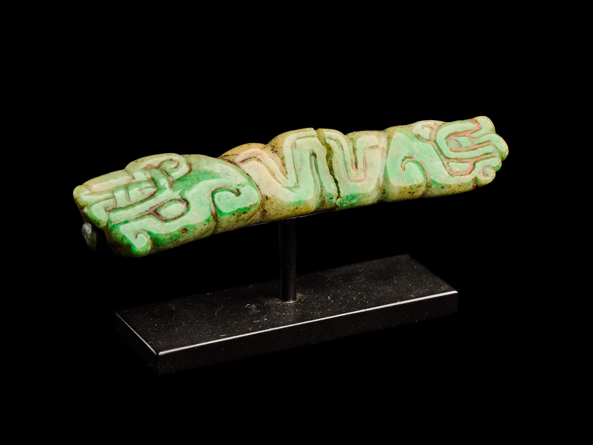 A Maya Jade Serpent Pendant