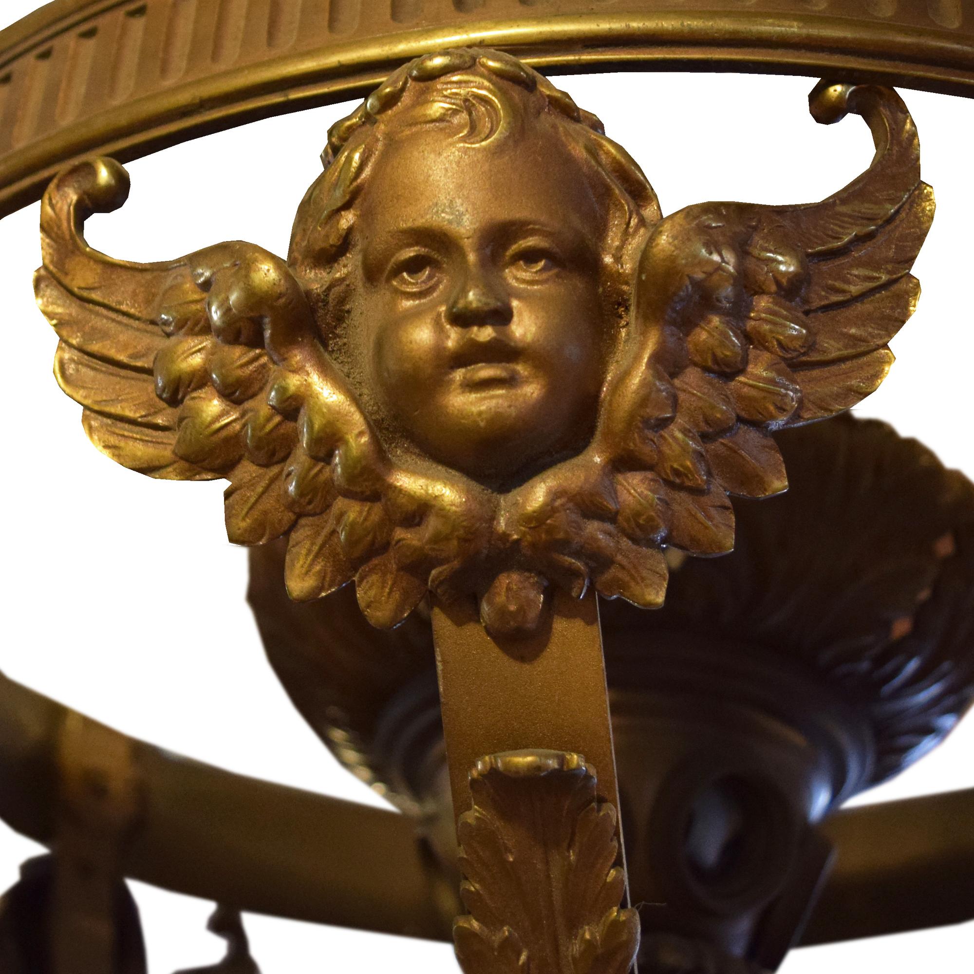 A Bronze Light Fixture from a Theater 19" W x 19" D x 32" H — United States, Circa 1920