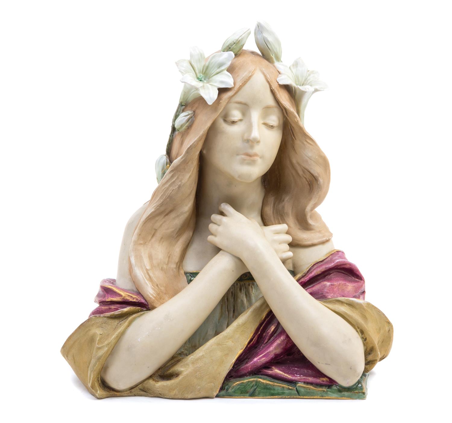 An Austrian Pottery Bust Height 11 3/4 inches. — 20TH CENTURY