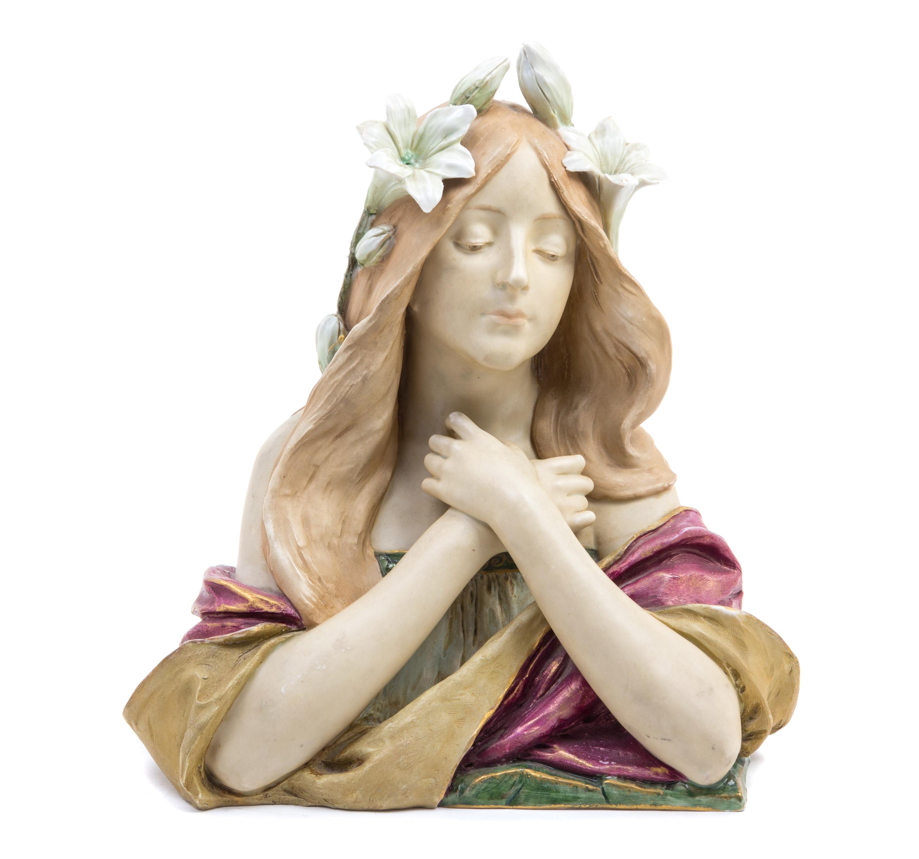 An Austrian Pottery Bust Height 11 3/4 inches. — 20TH CENTURY