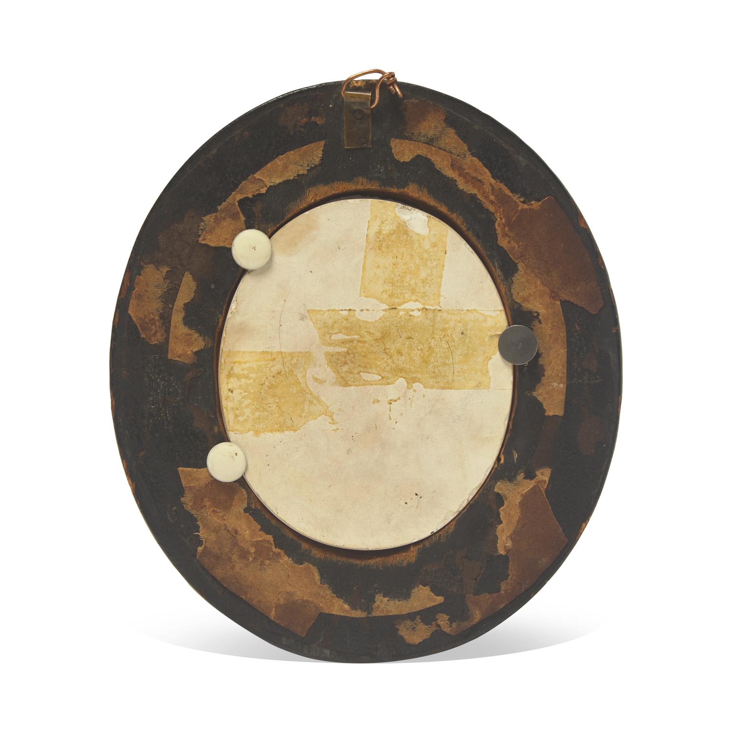A Wedgwood Caneware and Black Basalt Oval Plaque: "Am I Not a Man and a Brother?"