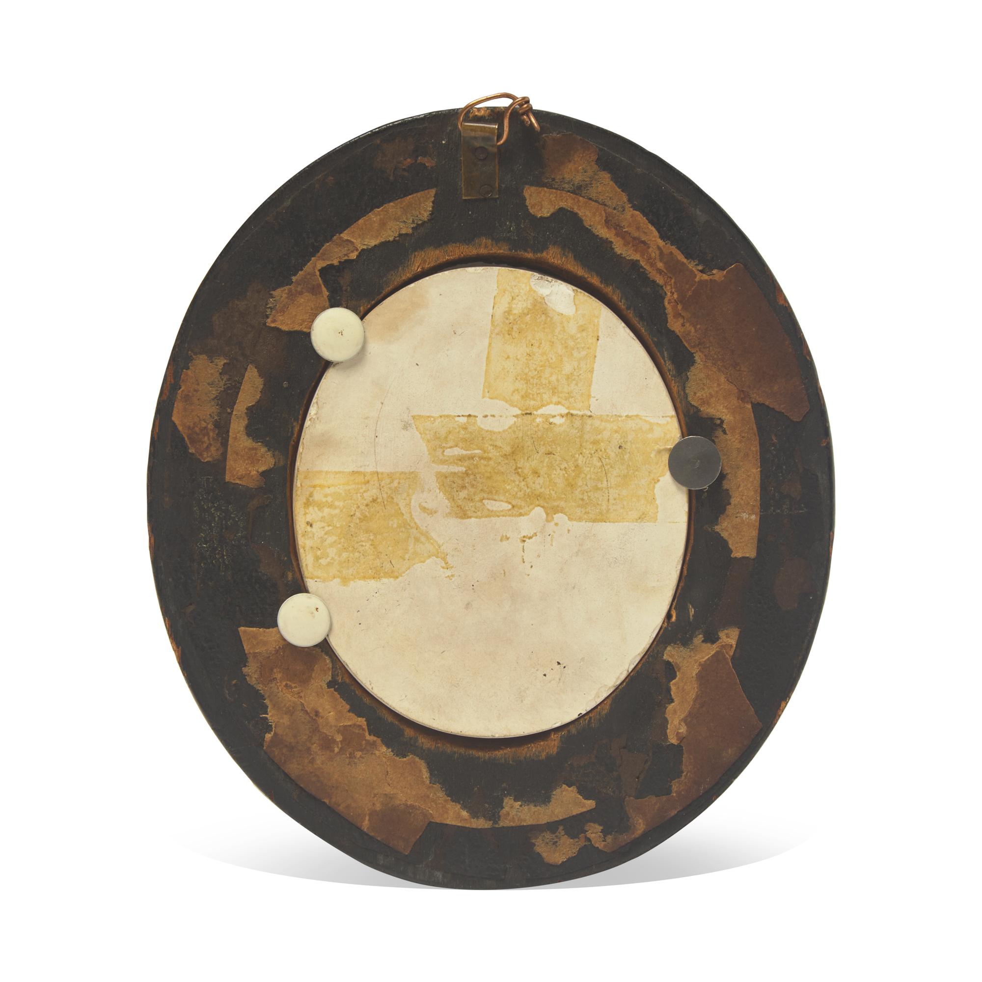 A Wedgwood Caneware and Black Basalt Oval Plaque: "Am I Not a Man and a Brother?"
