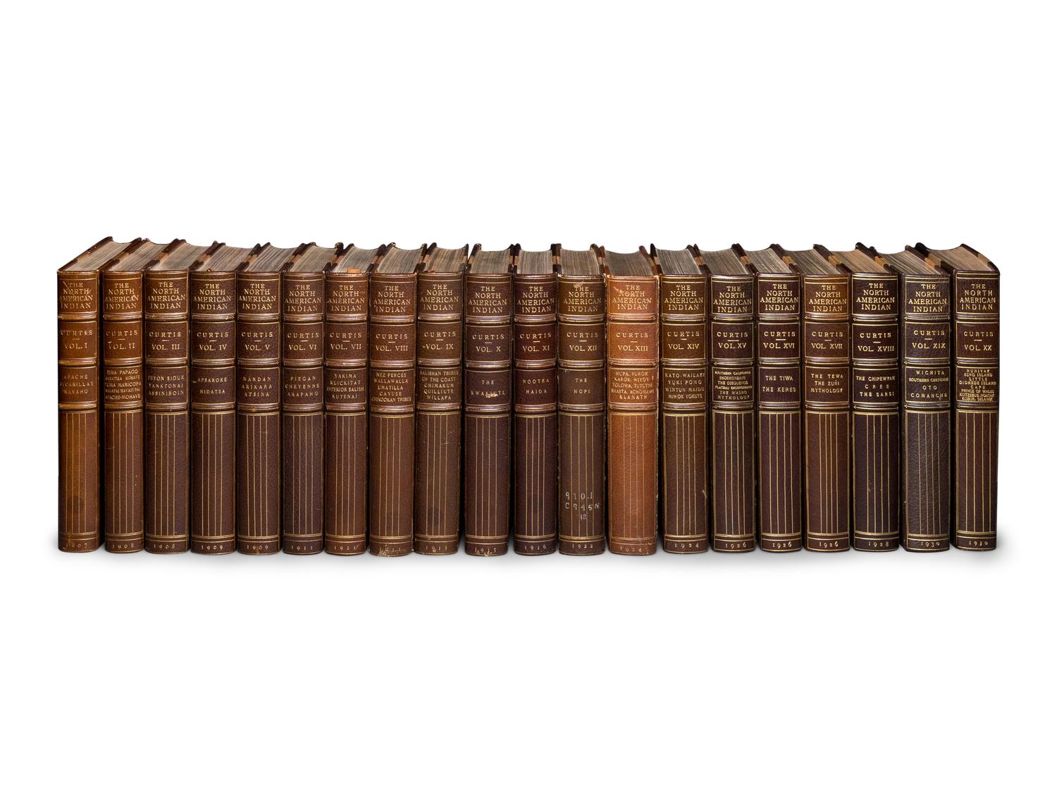 CURTIS, Edward S. (1868-1952). The North American Indian being a Series of Volumes Picturing and Describing the Indians of the United States and Alaska . Edited by Frederick Webb Hodge. Foreword by Theodore Roosevelt. Field Research conducted under the patronage of J. Pierpont Morgan. [Cambridge, Mass.], 1907-1930.