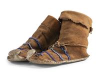 Apache Beaded Hide Boot Moccasins, with Cactus Kickers