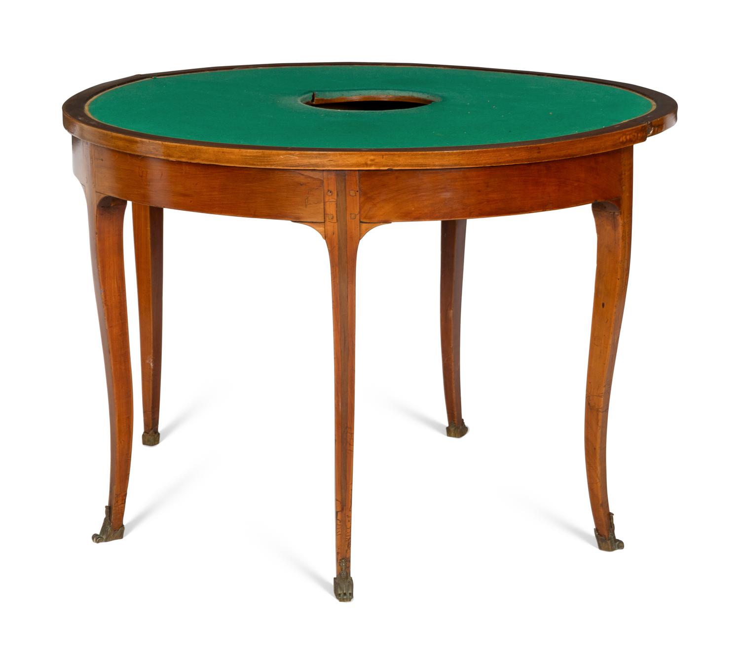 A Louis XV/XVI Transitional Mahogany Flip-Top Games Table