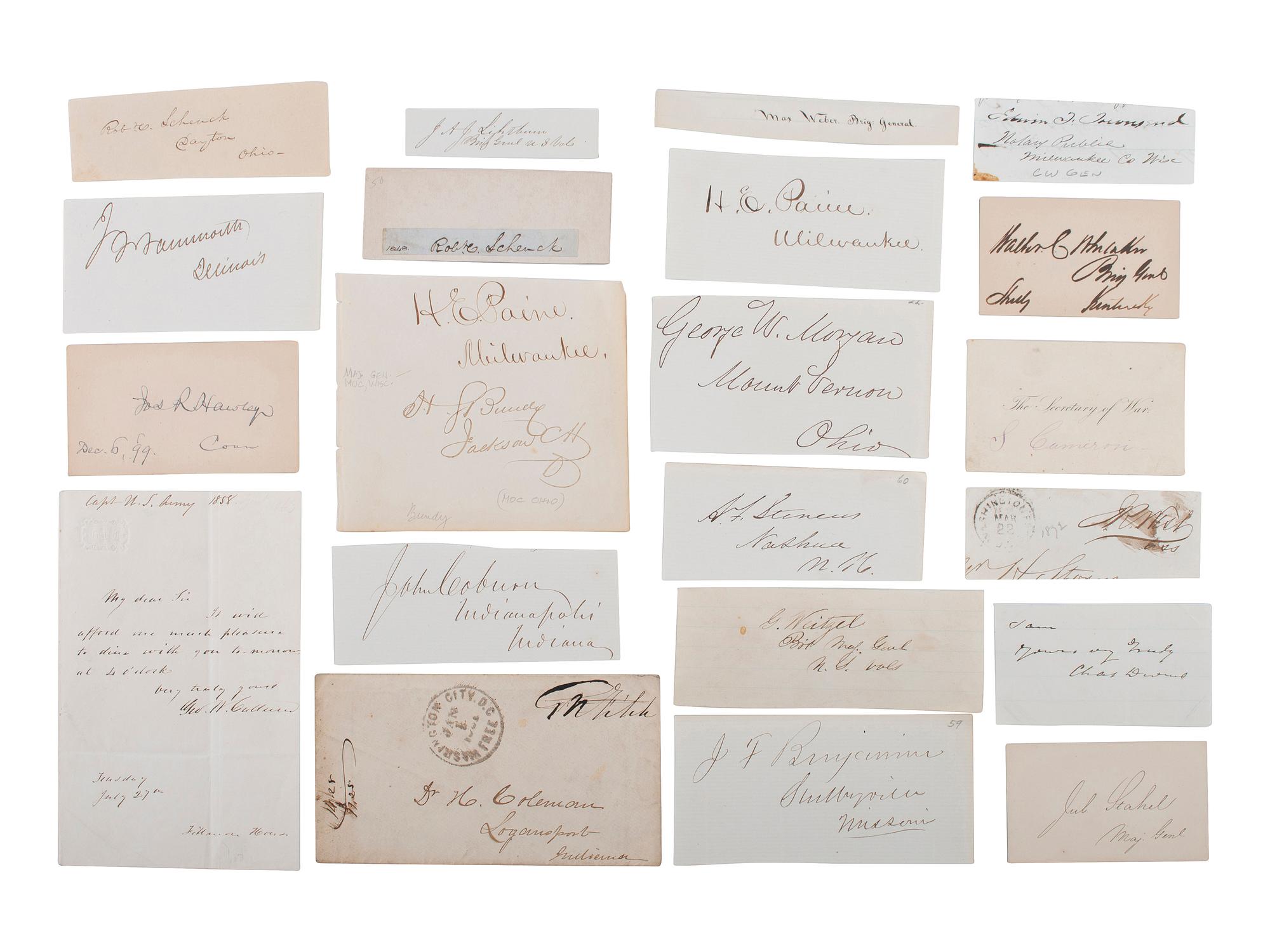 [CIVIL WAR]. Union officer signatures, Incl. Generals Webb, Butler, Terry, Miles, and O.O. Howard.