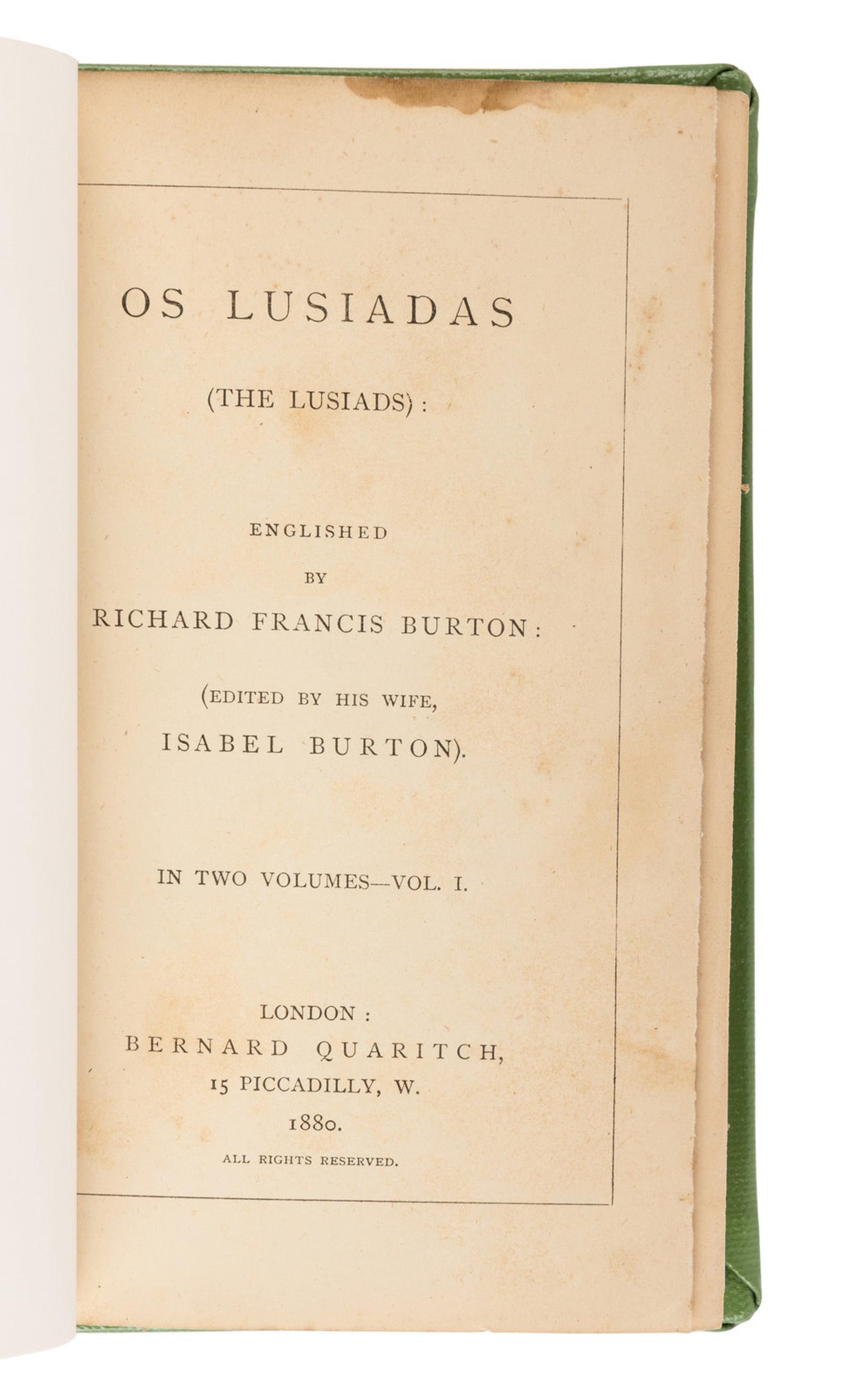 [TRAVEL & EXPLORATION]. BURTON, Richard Francis, Sir (1821-1890), translator. A group of 9 works, comprising: