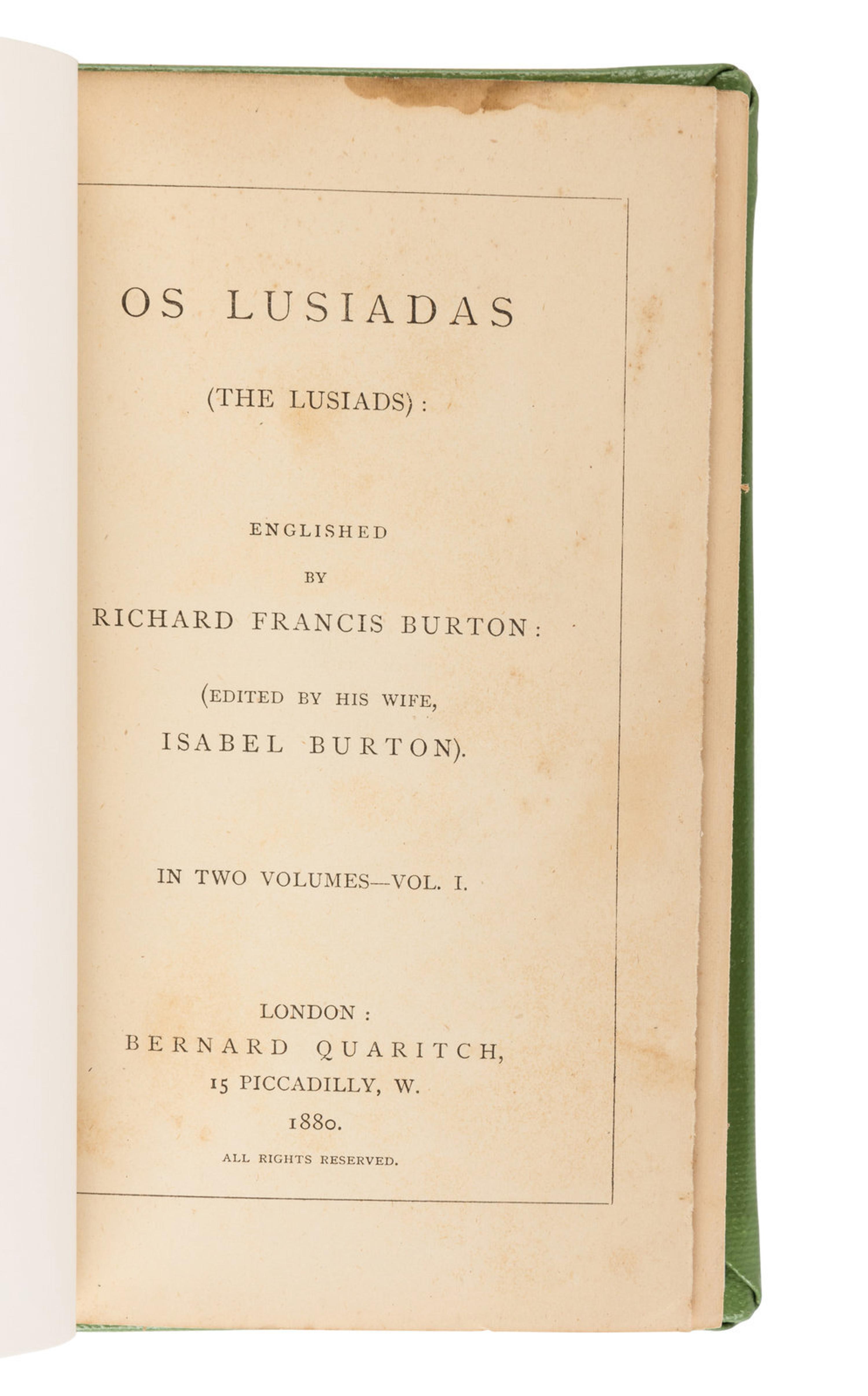[TRAVEL & EXPLORATION]. BURTON, Richard Francis, Sir (1821-1890), translator. A group of 9 works, comprising: