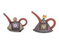 A Pair of Whimsical Ceramic Teapots