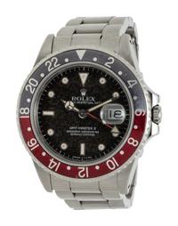 ROLEX, REF. 16760 STAINLESS STEEL GMT MASTER II WATCH