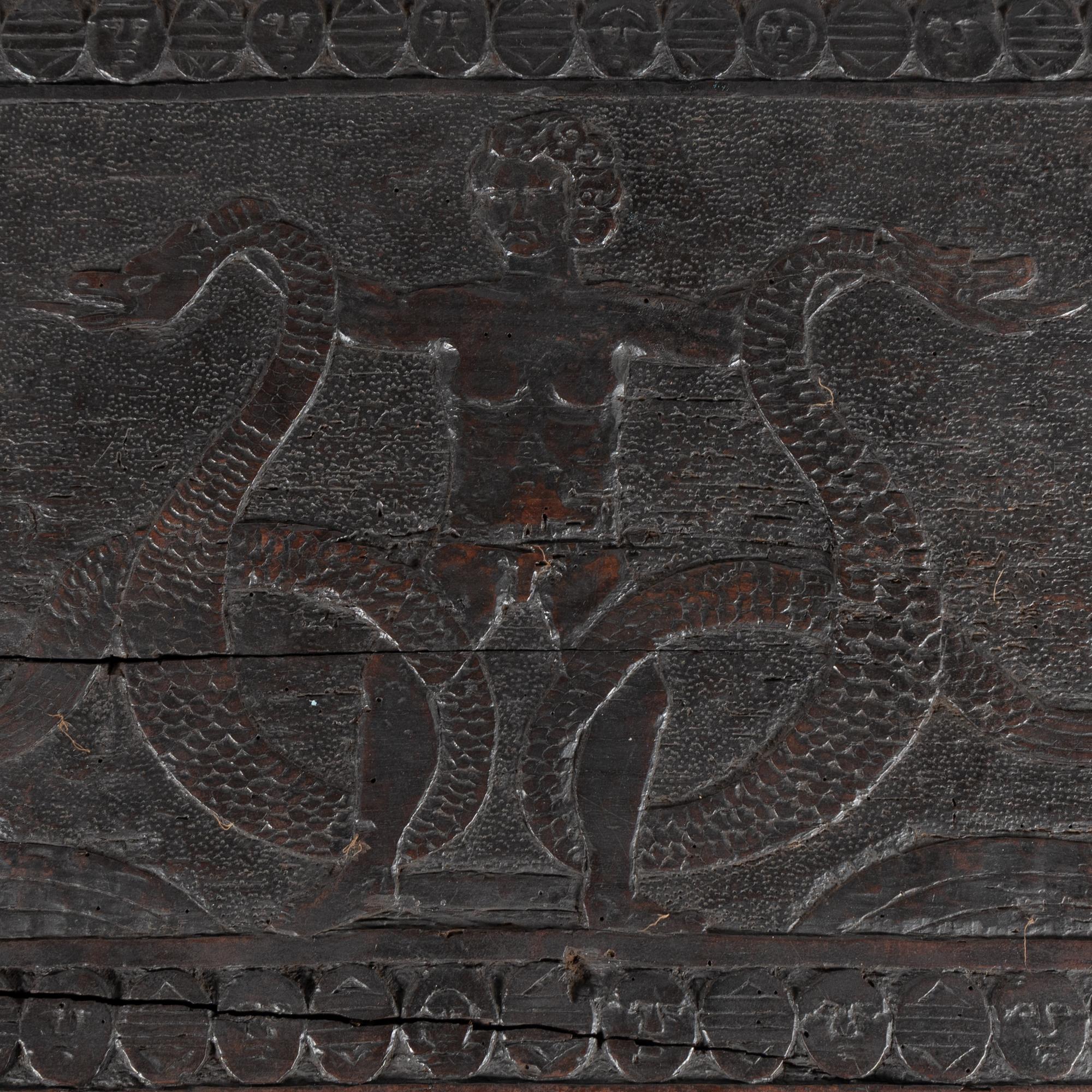 A Continental Carved Oak Coffer