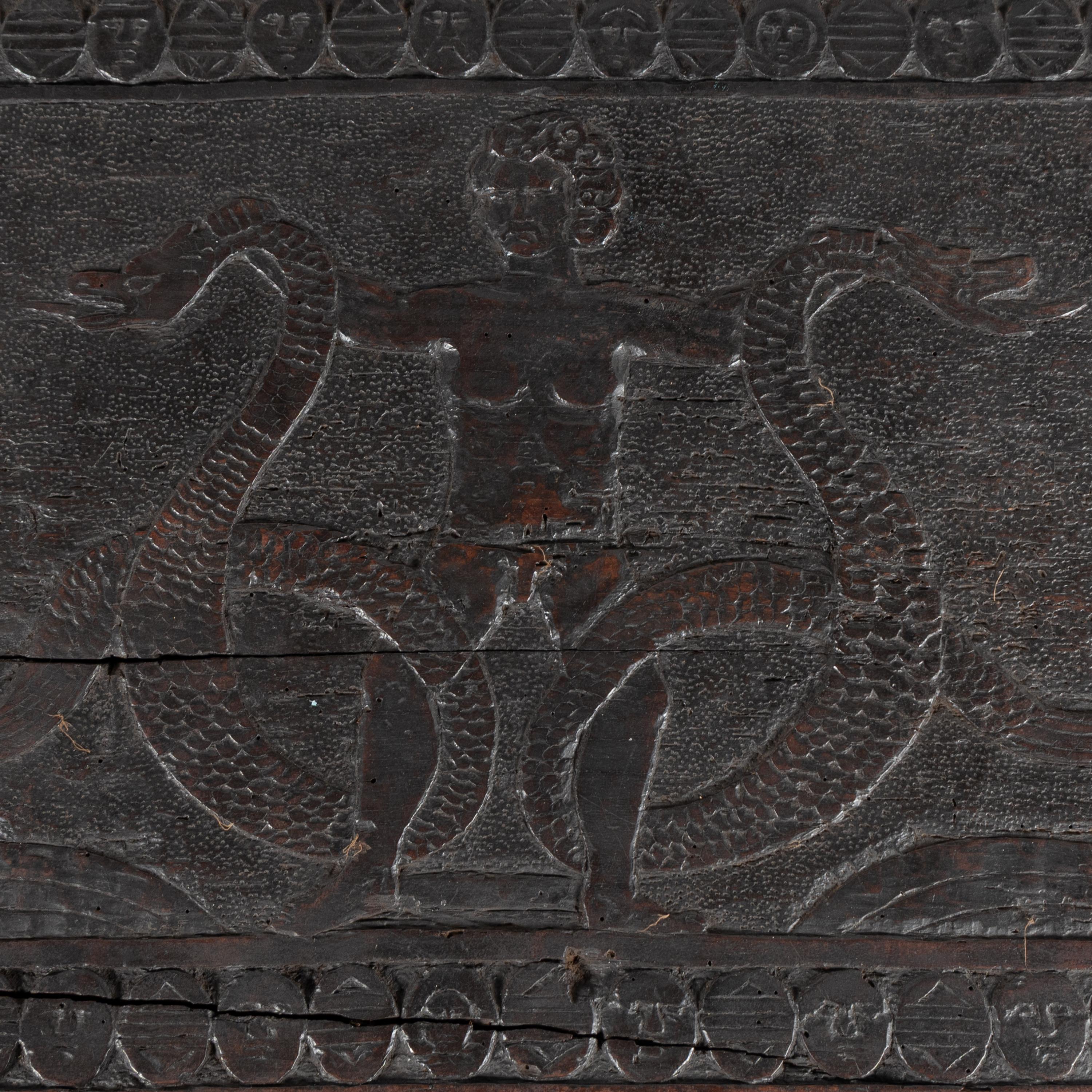 A Continental Carved Oak Coffer