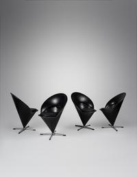 Set of Four Cone Chairs, Frem Røjle, Denmark