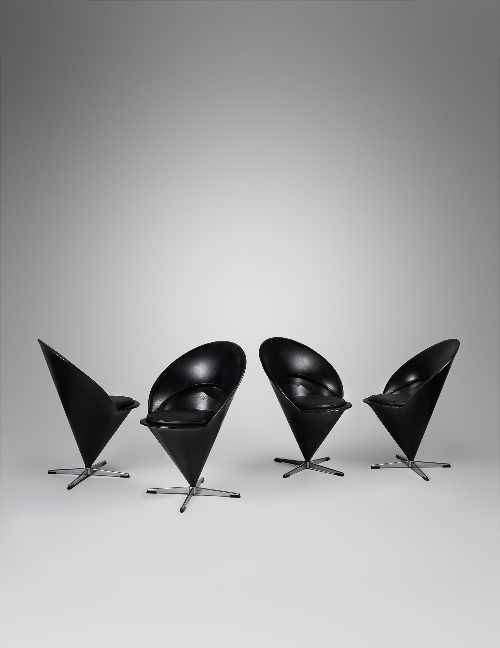 Set of Four Cone Chairs, Frem Røjle, Denmark