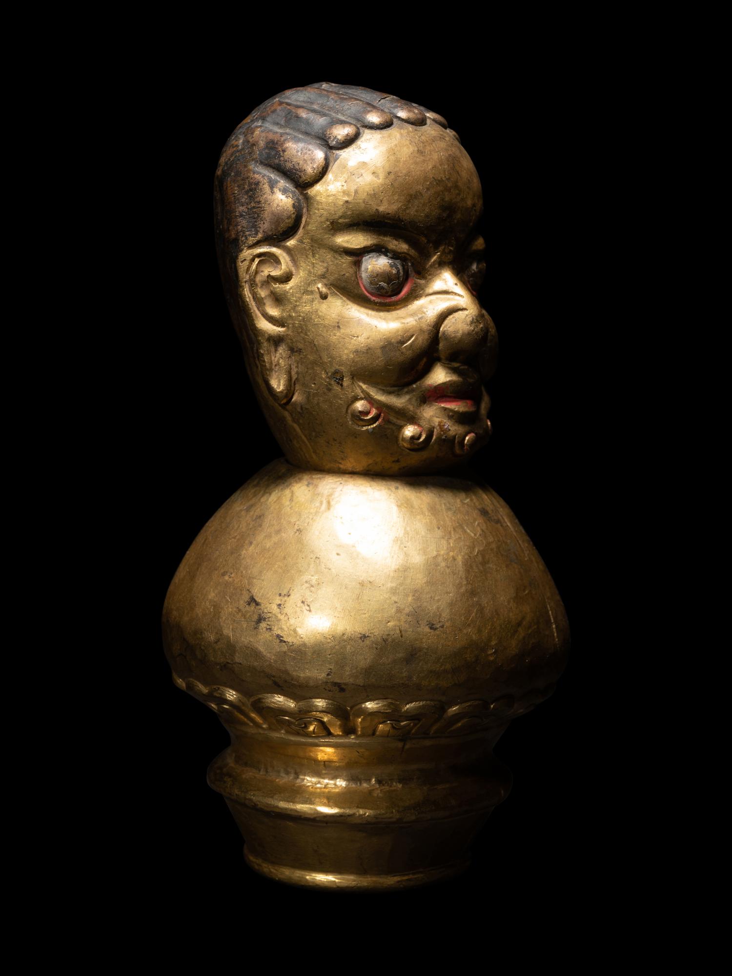 A Tibetan Gilt Bronze Repoussé Vajrapani Panel