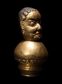 A Tibetan Gilt Bronze Repoussé Vajrapani Panel