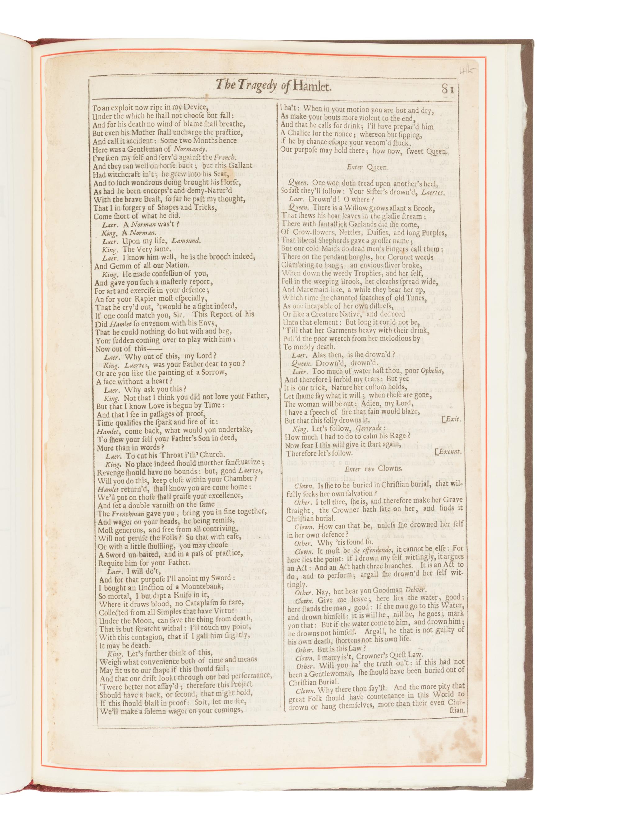 [LEAF BOOK]. -- [SHAKESPEARE, William (1564-1616)]. Original Leaves from the First Four Folios of the Plays of William Shakespeare, 1623, 1632, 1663, 1685 . With an Introduction by Edwin Eliott Willoughby. San Francisco: Grabhorn Press for David Magee, 1935.