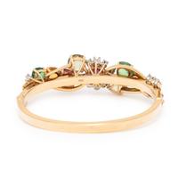 Yellow Gold and Multigem Bangle Bracelet