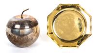 A Silverplate Apple-Form Ice Bucket Height of taller 10 inches. — 20TH CENTURY