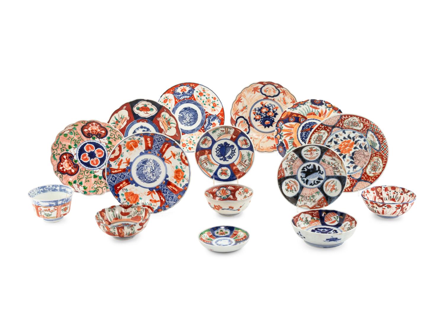 A Collection of Imari Palette Porcelain Articles
