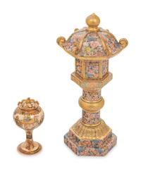 Two Japanese Satsuma Incense Burners, Koro