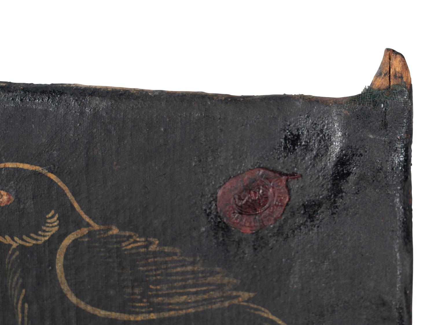 A Pair of Tibetan Painted Wood Door Panels