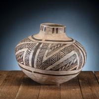 Anasazi Black-on-White Pottery Storage Jar
