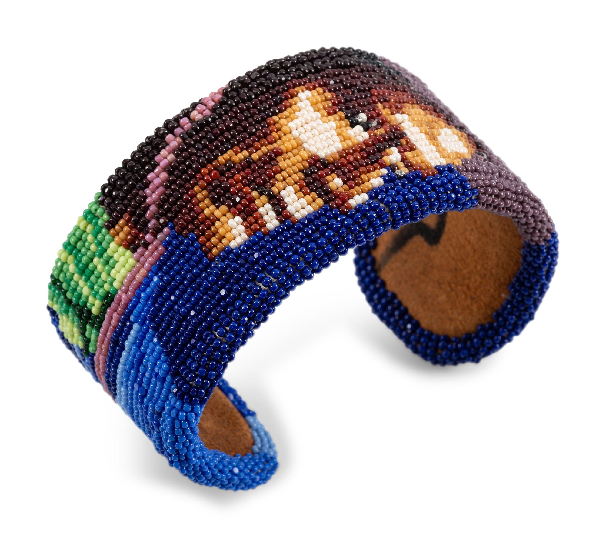 Beaded Figural Cuff Bracelet