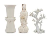 Three Blanc-de-Chine Porcelain Articles