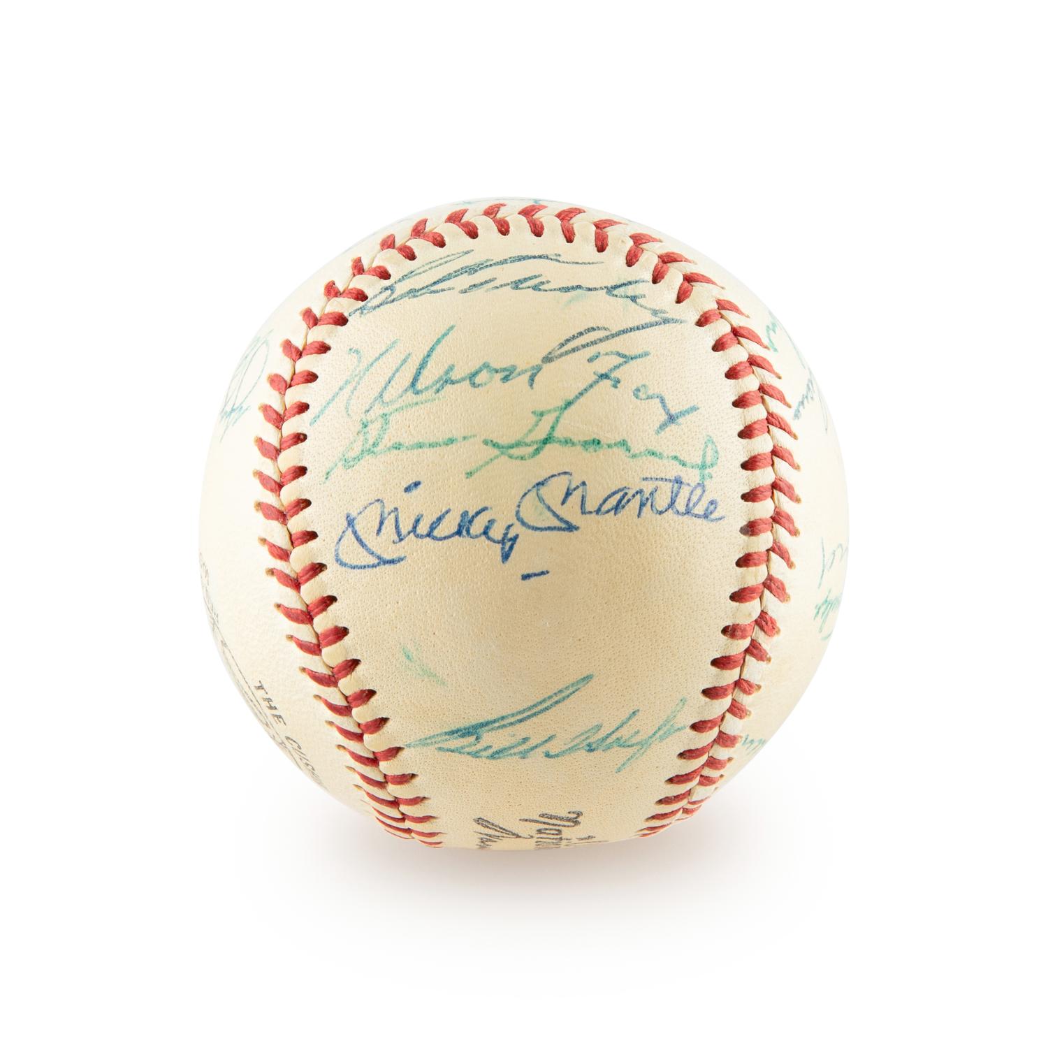 A 1955 Multi Signed American League All Star Baseball Including Mickey Mantle and Ted Williams (Beckett Authentication Services)