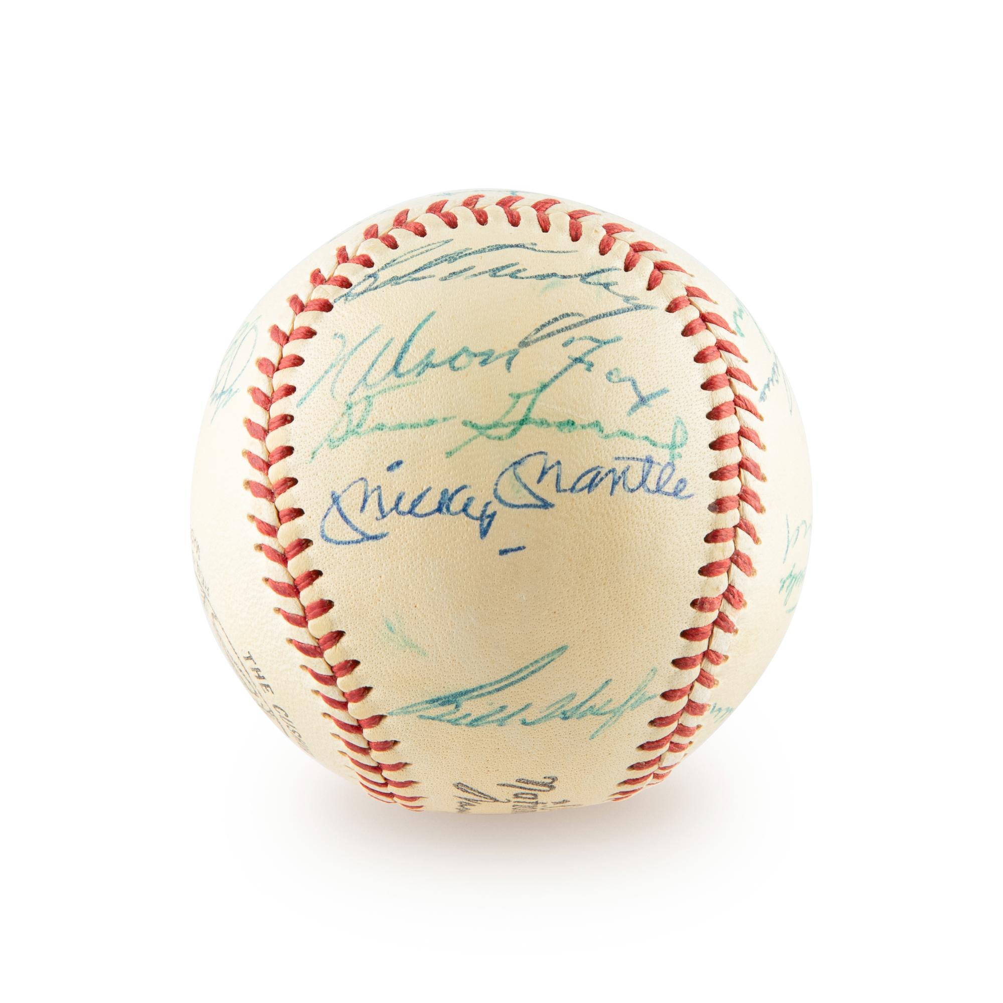 A 1955 Multi Signed American League All Star Baseball Including Mickey Mantle and Ted Williams (Beckett Authentication Services)