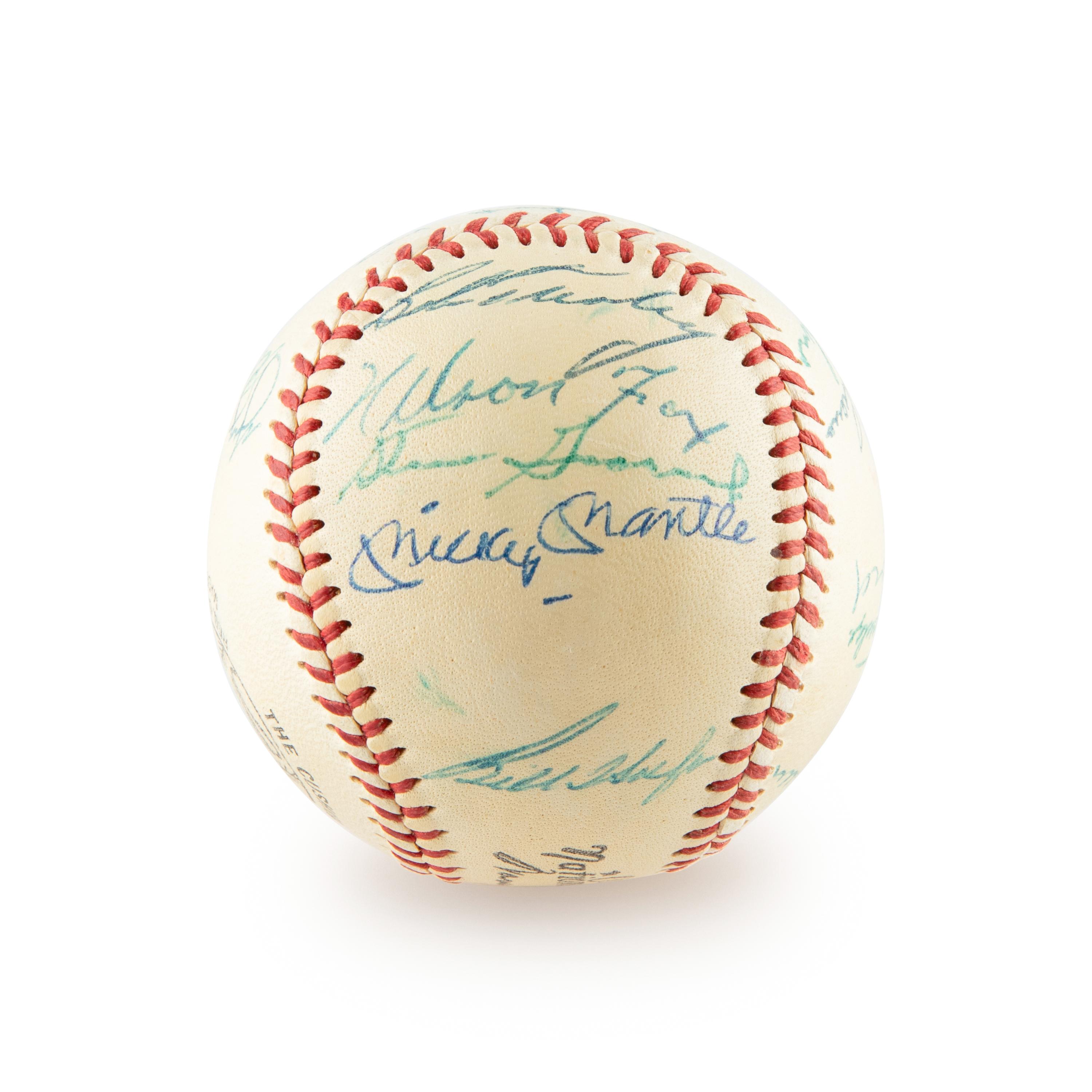 A 1955 Multi Signed American League All Star Baseball Including Mickey Mantle and Ted Williams (Beckett Authentication Services)